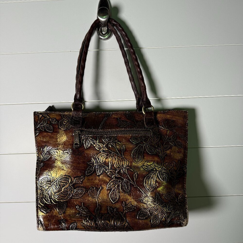 Patricia Nash Floral Embossed Metallic Tote Bag - Picture 2 of 14